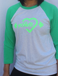 Green Unisex Baseball Shirt
